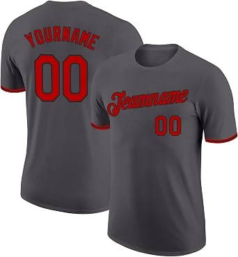Personalized Mens Womens Boys Girls Solid Printed T-Shirt, Custom Name Number Team Jerseys Sports Uniform