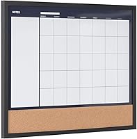 Vista 13 de MasterVision Tablero planificador de calendario 3 en 1, marco negro, 18 x 24 pulgadas (MX04511161)