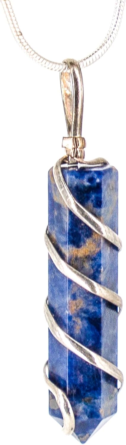 AYANA Sodalite Crystal Healing Necklace - Handmade with Ethically Sourced Sodalite Stone - Balances Throat & Third Eye Chakras, Ideal for Sagittarius, November Birthstone - Women's Spiritual Jewelry