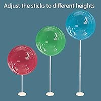 Vista 7 de Juego de palos y soportes transparentes para globos, soportes, palos de globos reutilizables para uso en la mesa con globo Bobo LED, para decoración