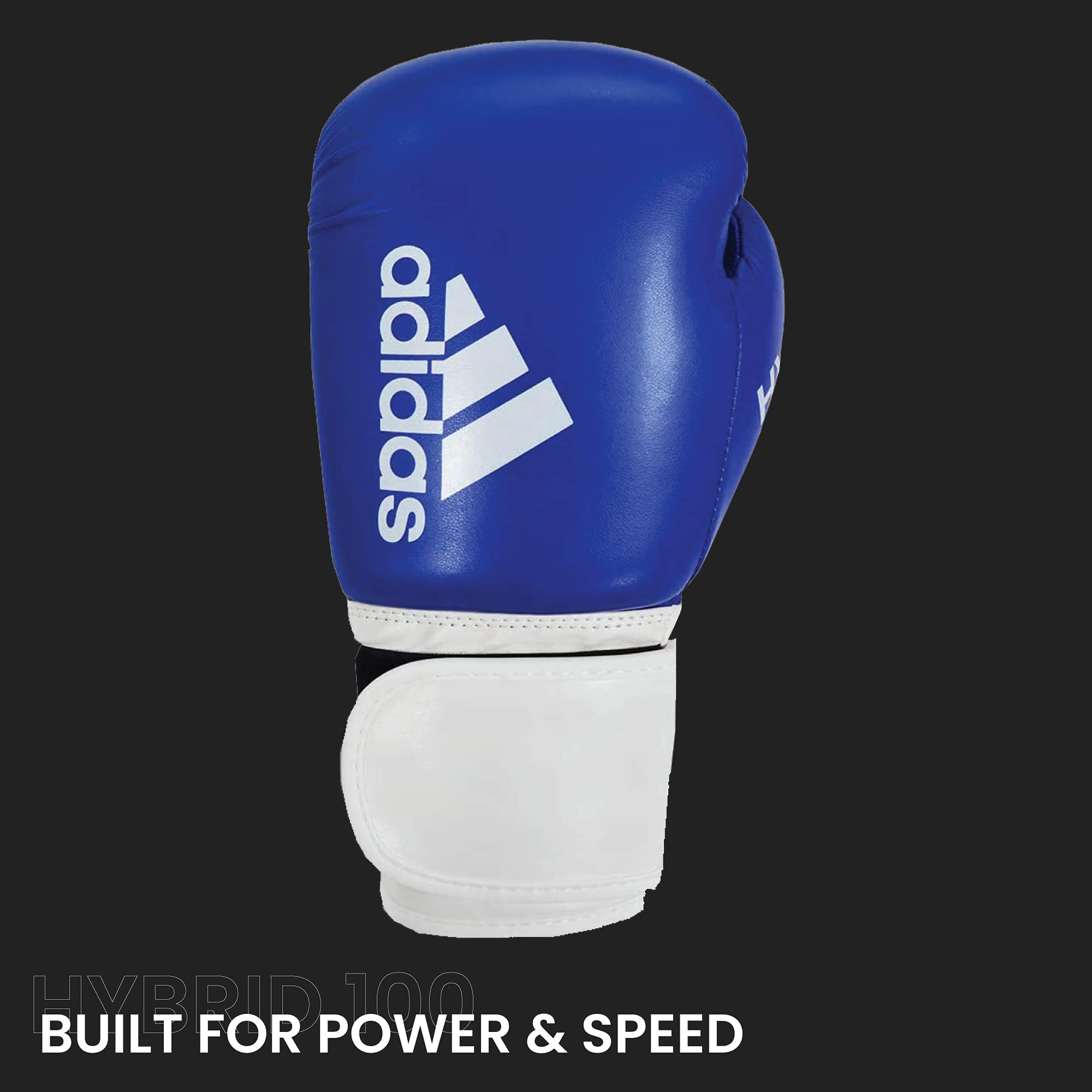 adidas Unisex's Boxing Gloves Men Women Kids Sparring Training Hybrid 100 6oz 8oz 10oz 12oz 14oz 16oz, Blue, 12 oz - Image 3
