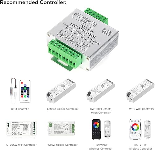 Miniatura 3 de BTF-LIGHTING CCT RGB RGBW RGBCCT Tira LED 5 canales Amplificador de señal Controlador Trabajo con 3pin 4pin 5pin DC12VDC24V Max 30A 5050SMD Tira LED
