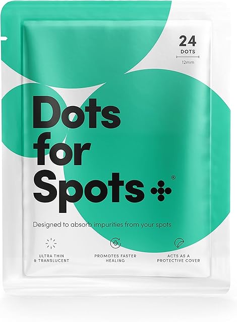 Dots for Spots Acne Patches - Pack of 24 Translucent Hydrocolloid Pimple Patch Spot Treatment Stickers for Face and Body - Fast-Acting, Vegan & Cruelty Free Skin Care