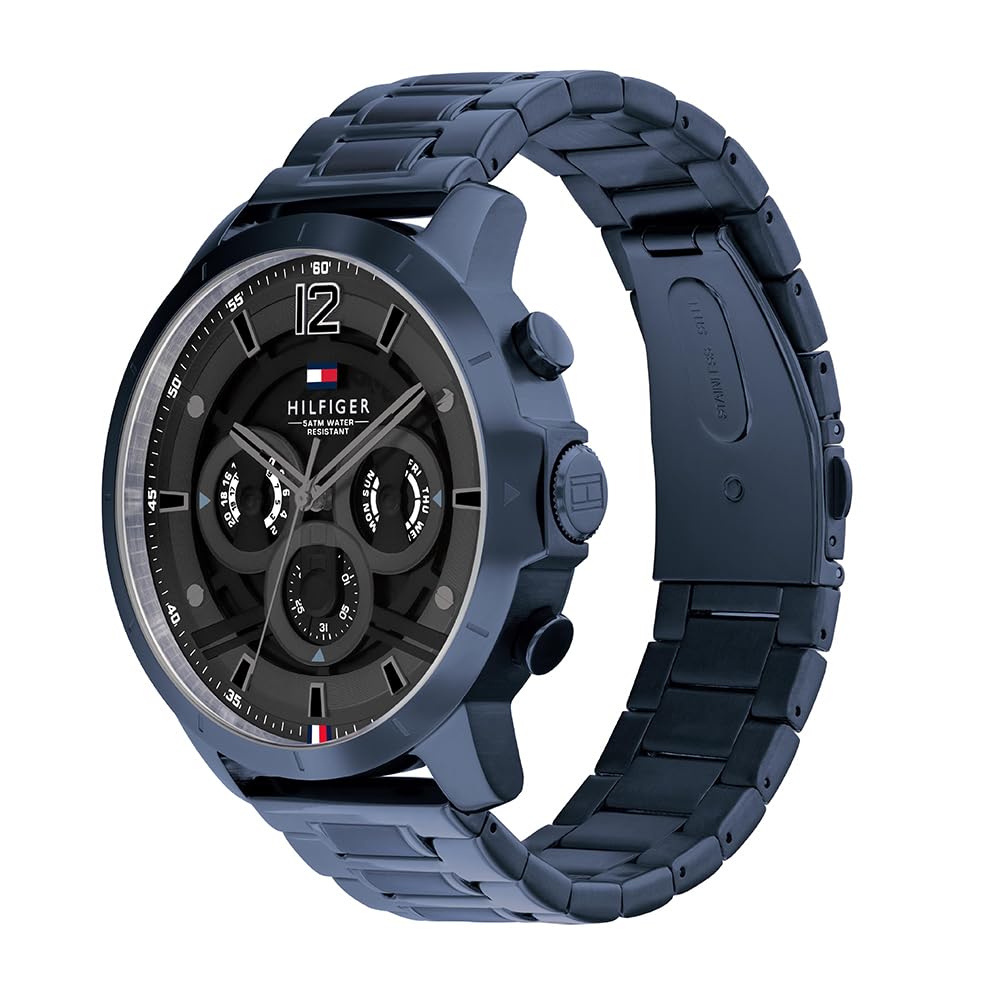 Tommy Hilfiger Zegarki męskie Analogowe kwarcowe 32022052, Niebieski, taille unique, Bransoletka