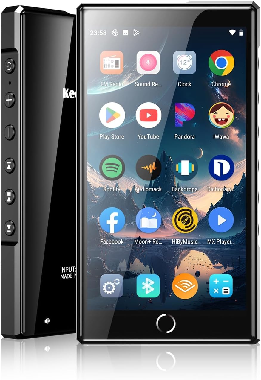 Keenplus144GB MP3 Player with Bluetooth and WiFi, C4 Plus Android 13 HiFi MP3 Player Spotify 4.3" FHD Zinc Alloy Panel Touch Screen, MP4 Players,Music Player with Spotify