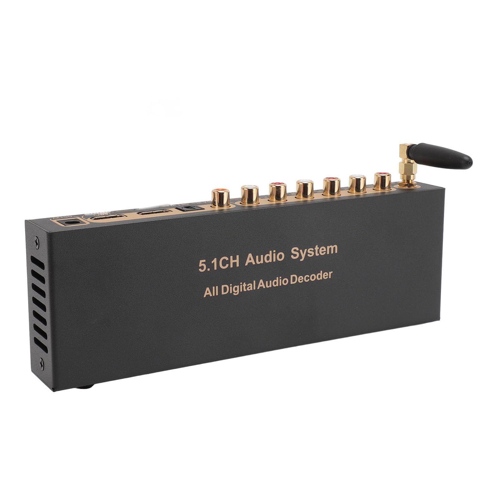 5.1/2.1 Audio Digital Sound Decoder Konverter, 24bit/192KHz DAC 6 Kanal HDMI 4K ARC Glasfaser Koaxial Analog Sound Decoder System, Unterstützt U-Disk-Wiedergabe (EU-Stecker)