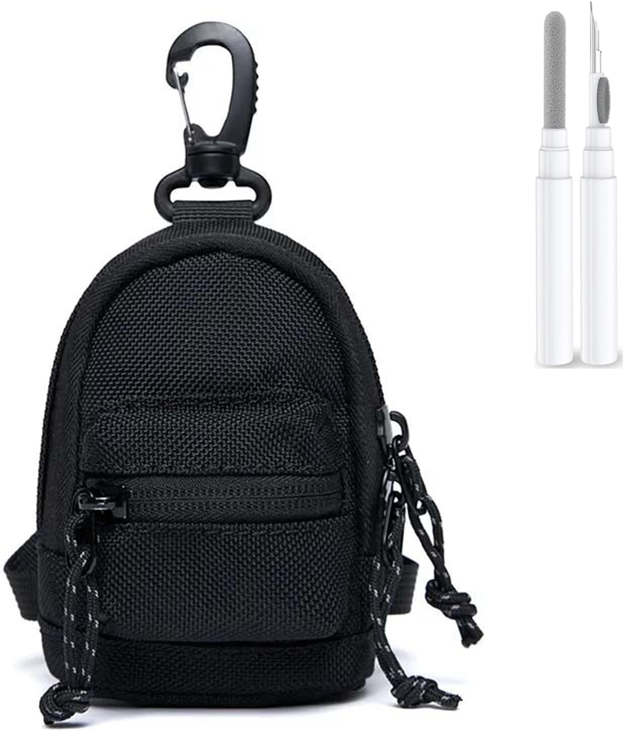 ChouXiLin Mini Backpack Case for AirPods 4 2024 AirPods Pro 3,Purse Coin Wallet Keychain Pouch with Detachable Adjustable Long Lanyard & Lock, Multi-Functional Cable Organizer Travel Pouch for Women