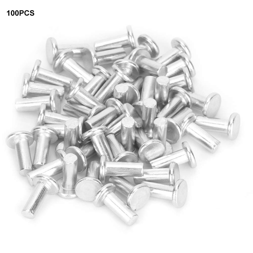 100pcs GB867 M4 Flat Head Aluminum Rivets Solid Structure Mechanical Strength Set for Various Uses (M4*12)