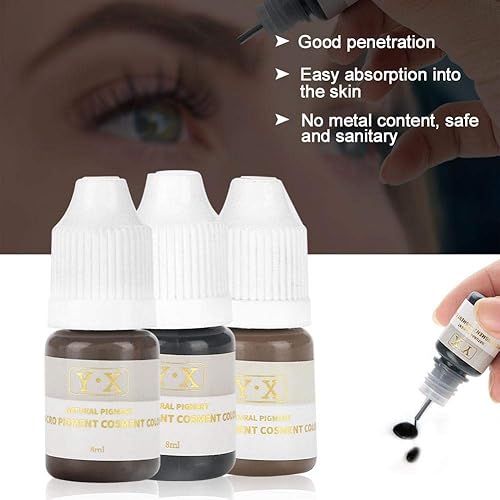 Miniatura 4 de Semme Tinta de tatuaje, botella de 0.3 fl oz, tinta de tatuaje semipermanente profesional, tinta de pigmento microblading, maquillaje