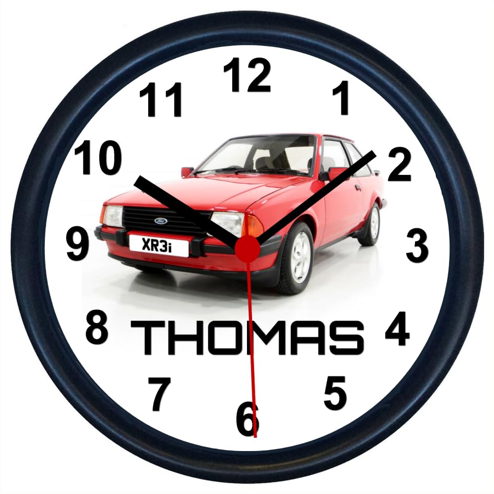 Key Expressions Black Personalised Classic Car Wall Clock For Ford Escort Mark 3 Xr3i Enthusiasts