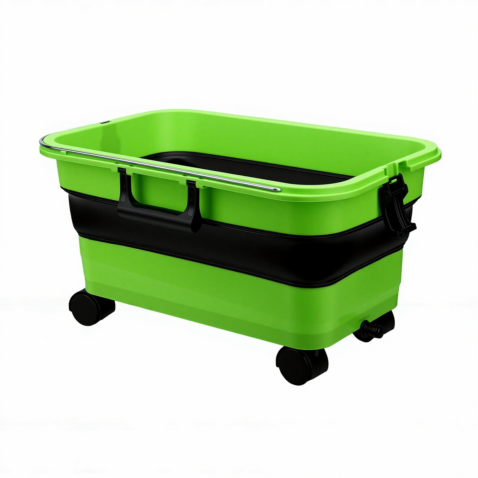 Generic Seau Pliable de 5,8 Gallons, Léger, Multi-Usage, avec Bouchon de Vidange, pour Le Lavage de Voiture, Le Camping, Le Linge, Vert