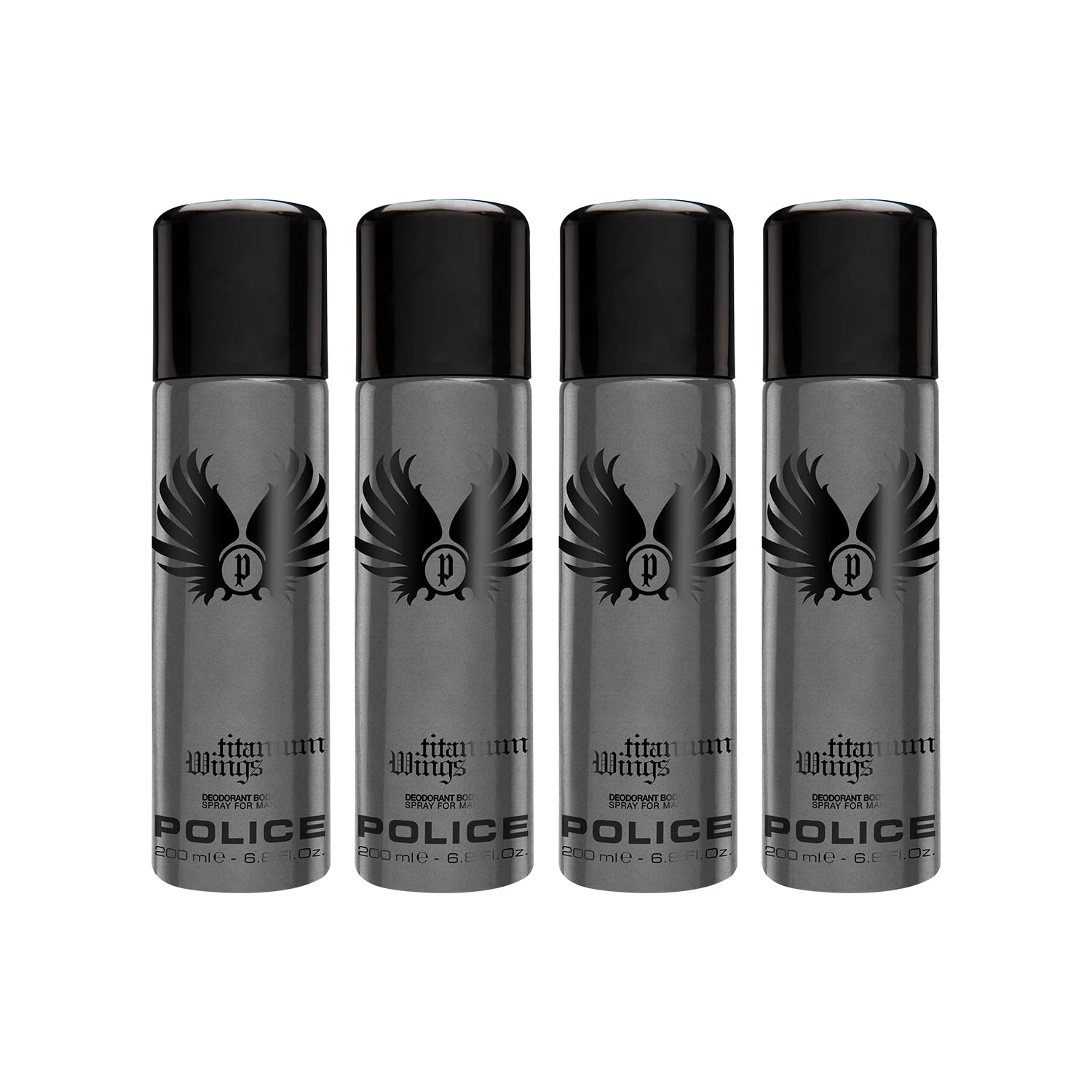 Police Wings Titanium Deodorant Spray 200ml (Pack of 4)-image-28