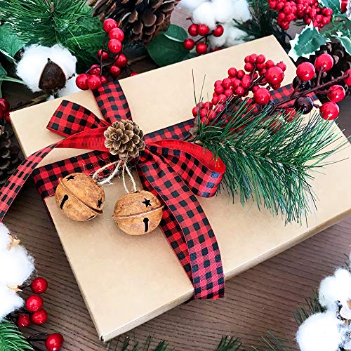 Winlyn 28 Pack Rusty Jingle Bells With Star Cutouts Christmas Sleigh Bells Rustic Metal Craft Bells Star Bells With Jute Rope Ribbon For Holiday Season Primitive Country Décor 3 Sizes 1.6" 2.4" 3.5" #TOP3