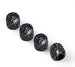 JUSTTOP 4 Pack Handmade Crystal Rhinestone Car Tire Valve Stem Caps, Wheel Valve, Attractive Dustproof Bling Accessories, Universal for Cars, Trucks and Motorcycles-Black