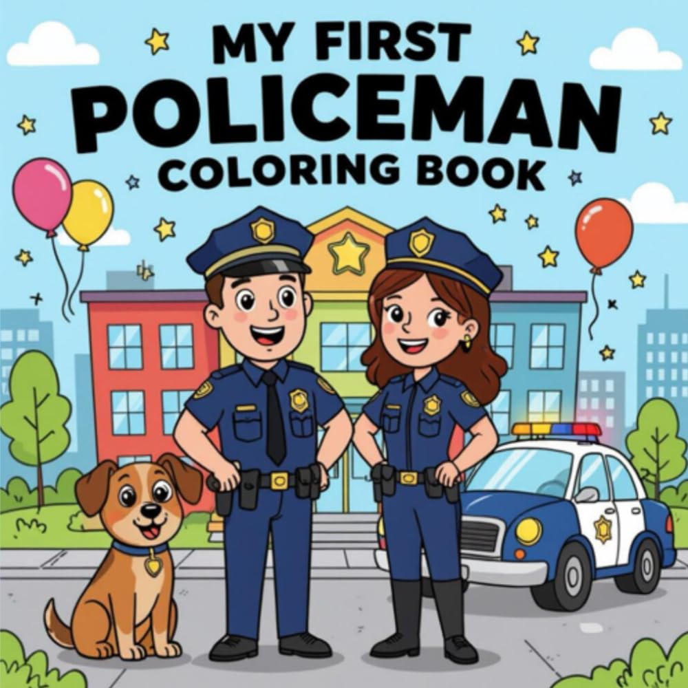 My First Policeman Coloring Book: Fun, Bold and Easy Police-Themed Coloring Pages for Kids