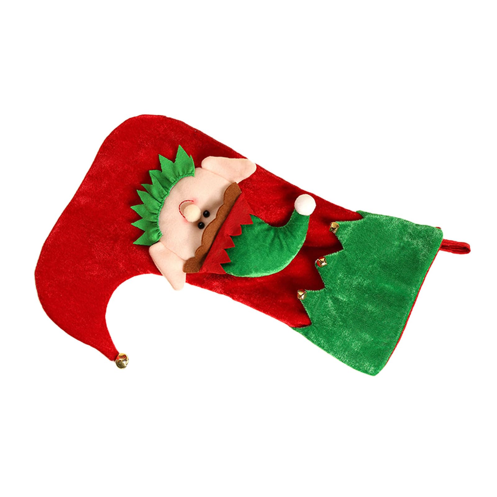 YROHGKPN Christmas Stockings Candy Bag with Cartoon Elves, Holiday Hanging Socks for Tree Party Home Decoration Stocking Bulk