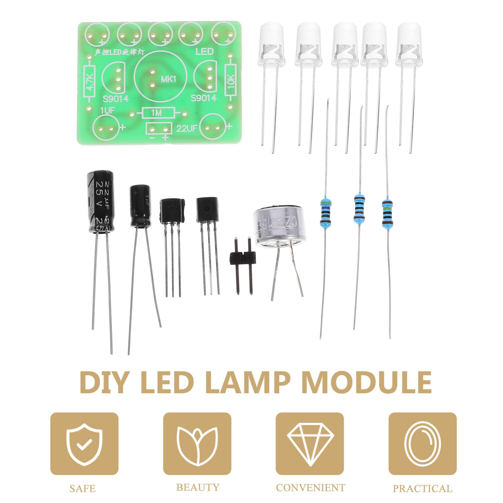 KICHOUSE 2pcs DIY Parts Flash Light LED Flashinglamp Parts Module