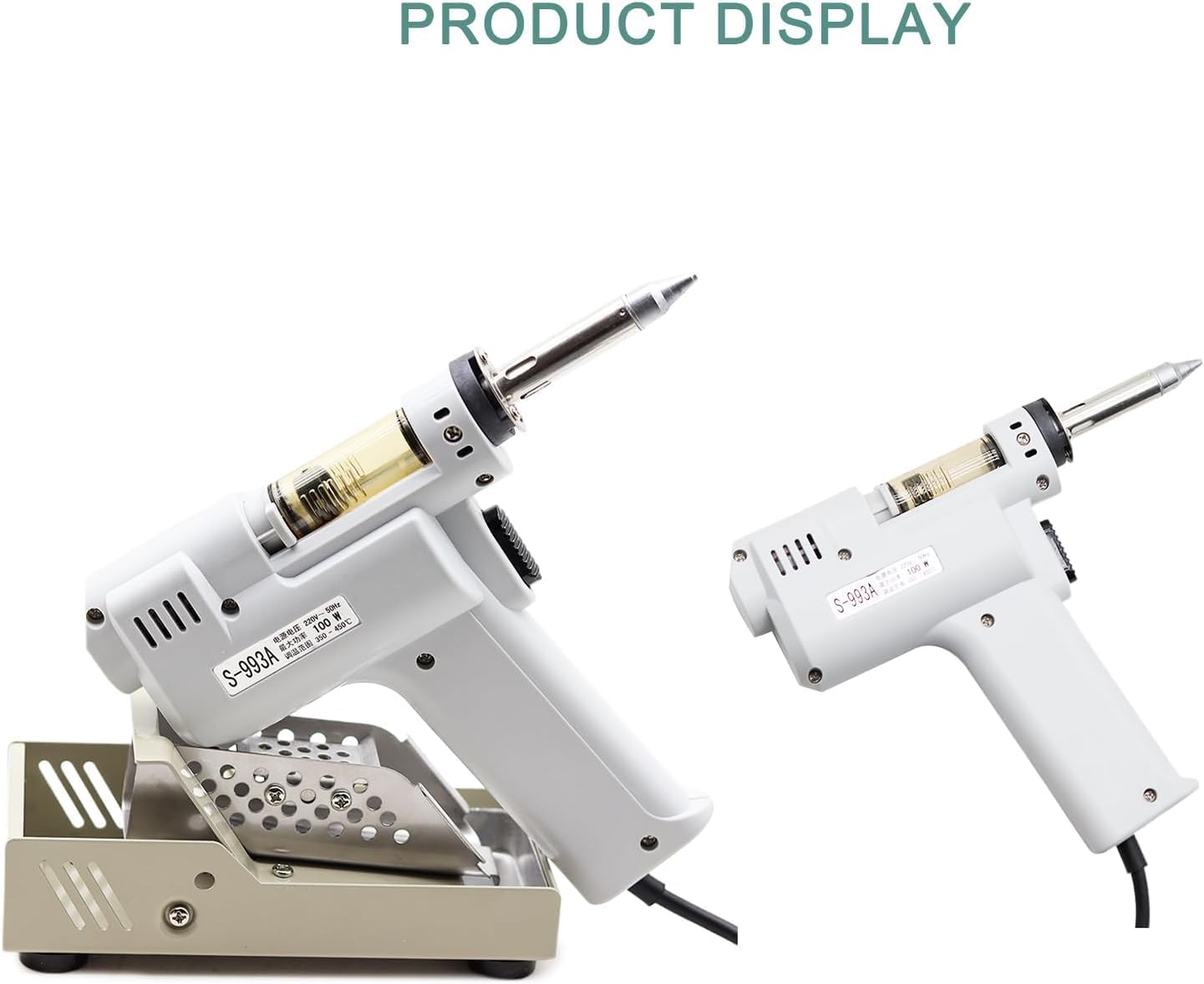Electric Vacuum Solder Sucker, 110V Tin Removal Suction Tool, Tin Suction Pump Electric Tin Suction Device, Desoldering Soldering Iron Handle (S-993A)