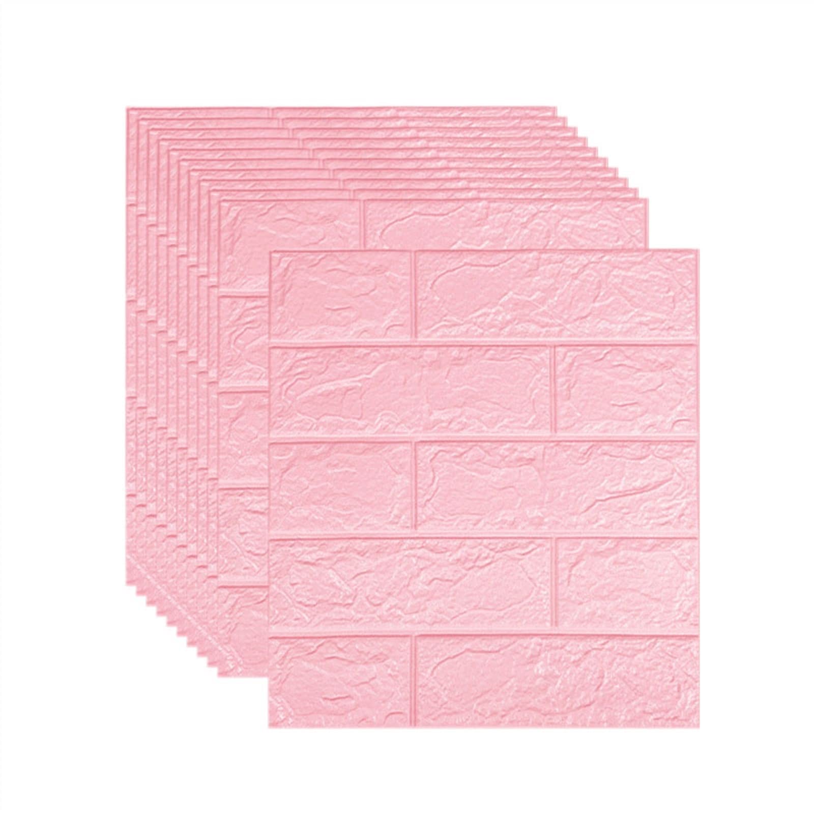 wall Panels， 3D Brick Wallpaper Faux Stone Wall Panel Self-Adhesive for Interior Decor - 20pack(Roze,3mm [35x38cm])