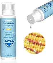Jawecci Diamond Painting Sealer, DIY Diamond Painting Art Sealer 120ml with Sponge Head, 5D Diamond Painting Accessories Permanent Hold Shine Effect Sealer for Diamond Painting & Puzzle Glue