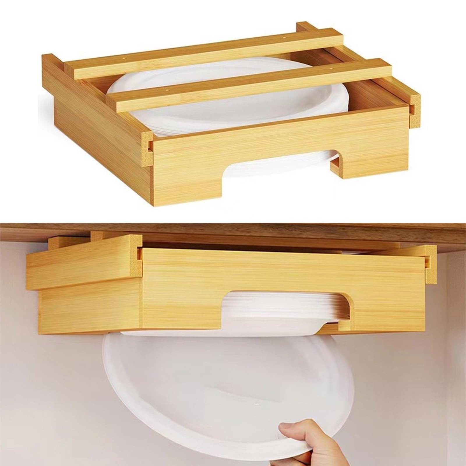Distributeur d'assiettes en carton pratique pour comptoir de cuisine
