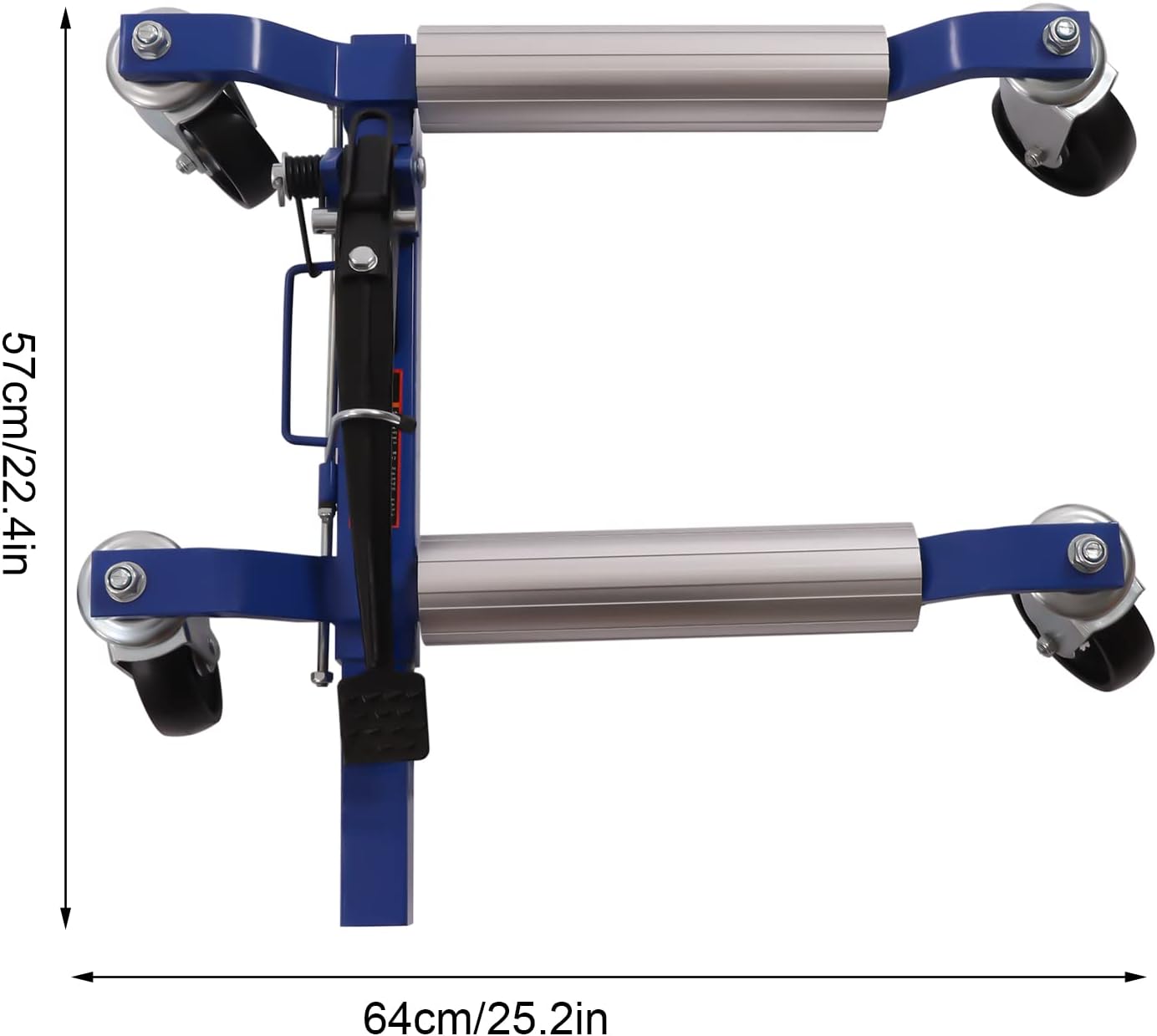4 Pack Ratcheting Wheel Dollies for Car Moving, 1300lbs Each, 5200lbs Total, Adjustable 10.24-22.44in, Heavy Duty Steel Tire Skates with Foot Pedal, 360° Swivel Nylon Casters