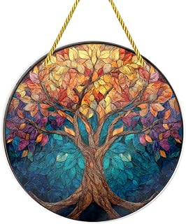Tree of Life Acrylic Wall Sculptures 6x6 inch, Stained Glass Window Hanging for Window or Wall Decor, Ideal for Nature-Inspired Gift Buyers,2mm Thick Hanging Ornaments,Easy to Hang