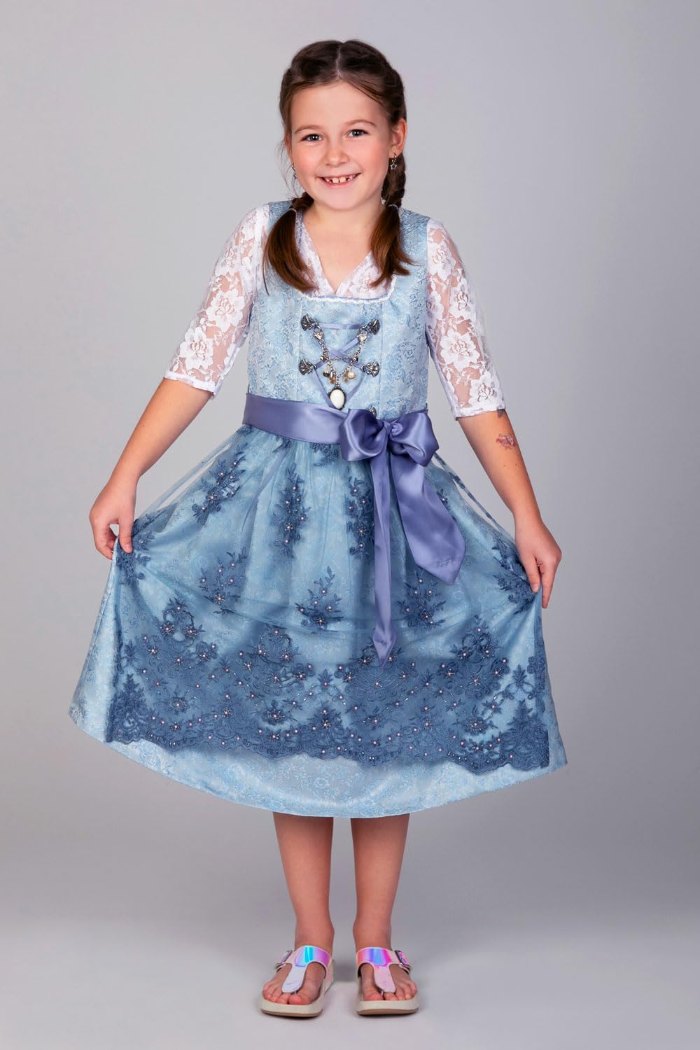 Edelnice Trachtenmode Kinder Dirndl Cloé 3-TLG. inkl. Bluse, Schürze und Charivari