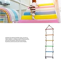 Vista 5 de Escalera de cuerda de escalada, escalera de cuerda de escalada para niños, resistente a la tracción, tejido multicapa, suave y colorido, accesorios