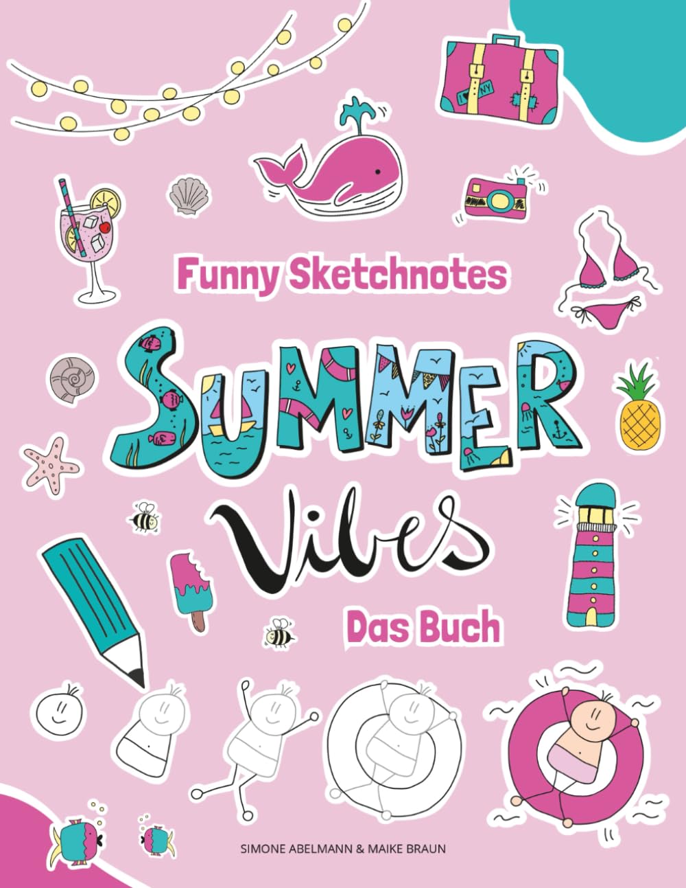 Sketchnotes summer vibes pour dessiner la plage et le soleil en vacances