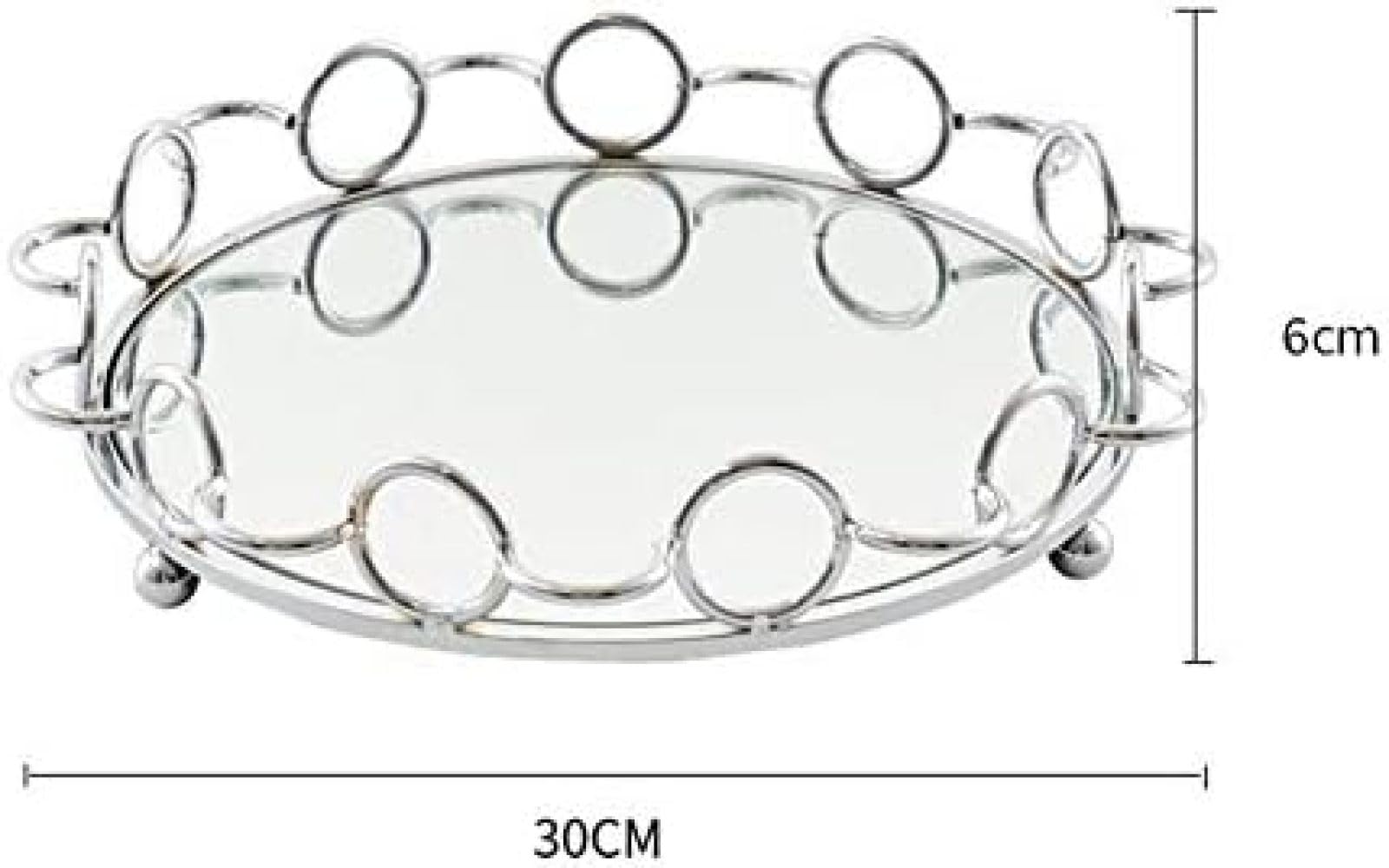 Gold/Silber Serviertablett Cupcake Organizer Tablett Hochzeit Home Decor Make-up Schmuck Organizer Verspiegeltes Metalltablett,Silber,Constructive23