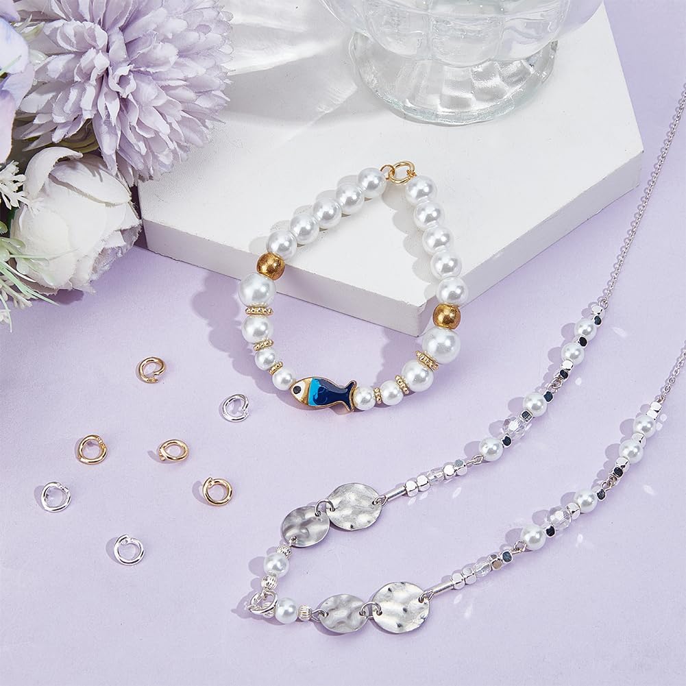 Beebeecraft 1 Box 50Pcs Locking Jump Ring OD 5.5mm ID 3mm 18K Gold & 925 Sterling Silver Plated Round Connector Split Jump Rings Open O Ring for Charms Necklaces Pendants Bracelets Making Jewelry - Image 3