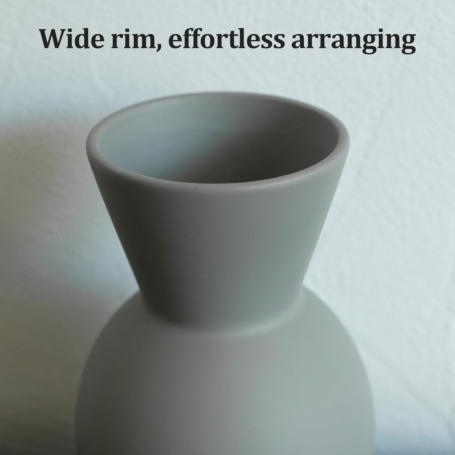 Ceramic Flower Vase Set of 3, Fake Flowers in Vase for Centerpieces with 8 Artificial Autumn Chrysanthemums Artificial Decorative Swags