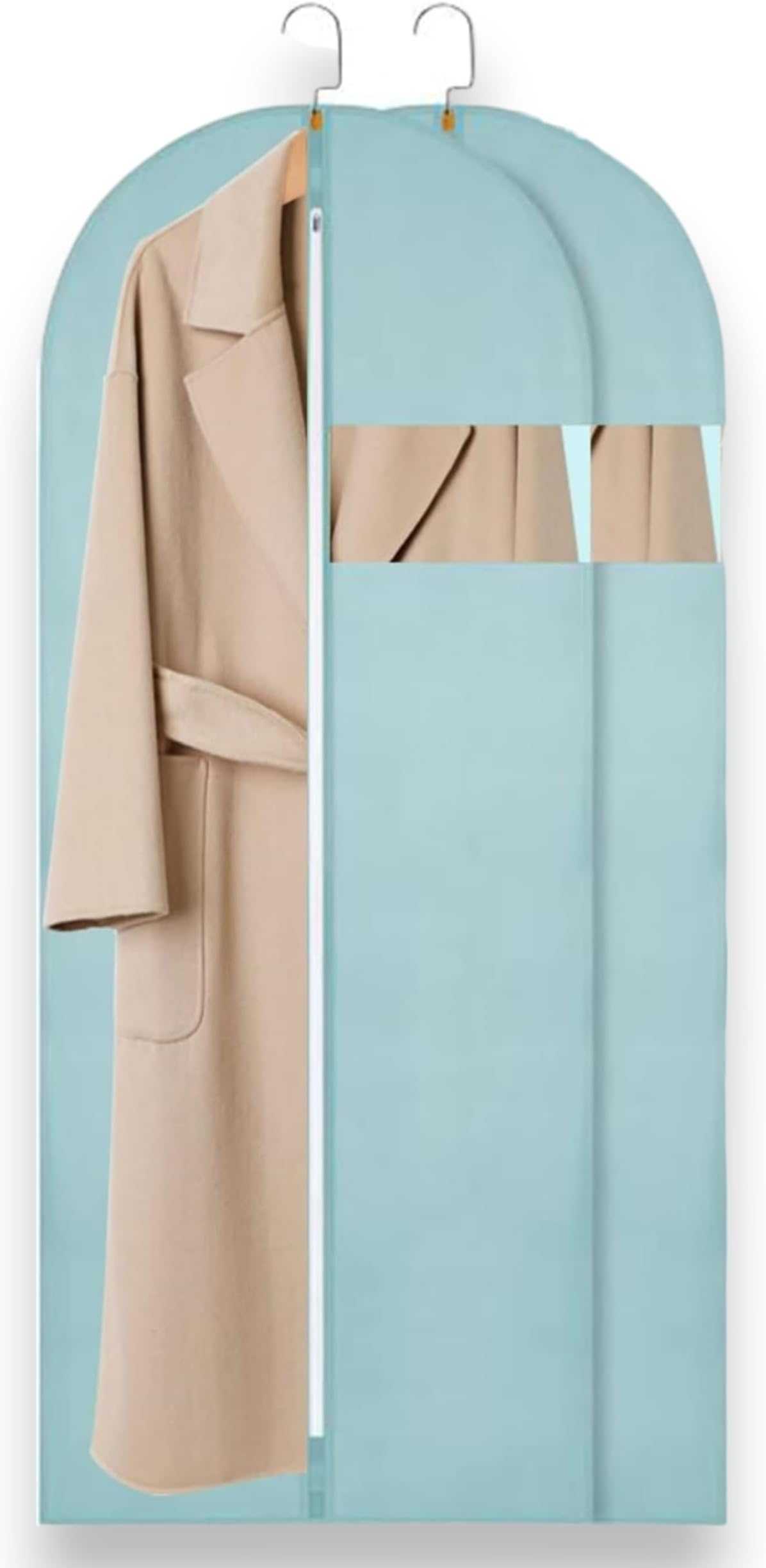 - Long Sherwani Lehenga Dress gown packing cover for storing heavy large long coat garment bag clothes for wedding, travel and wardrobe storage (Pack of 1, Light blue)