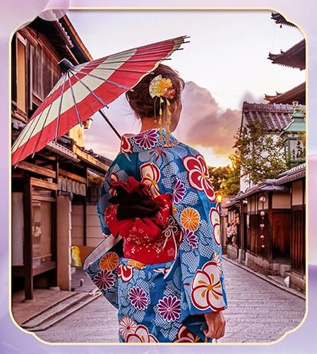 Miniatura 7 de CRB Fashion Kimono tradicional de Tsumami Kanzashi para mujer y niña, traje de boda japonés, asiático, Yukata, lazo para el pelo, flor floral,