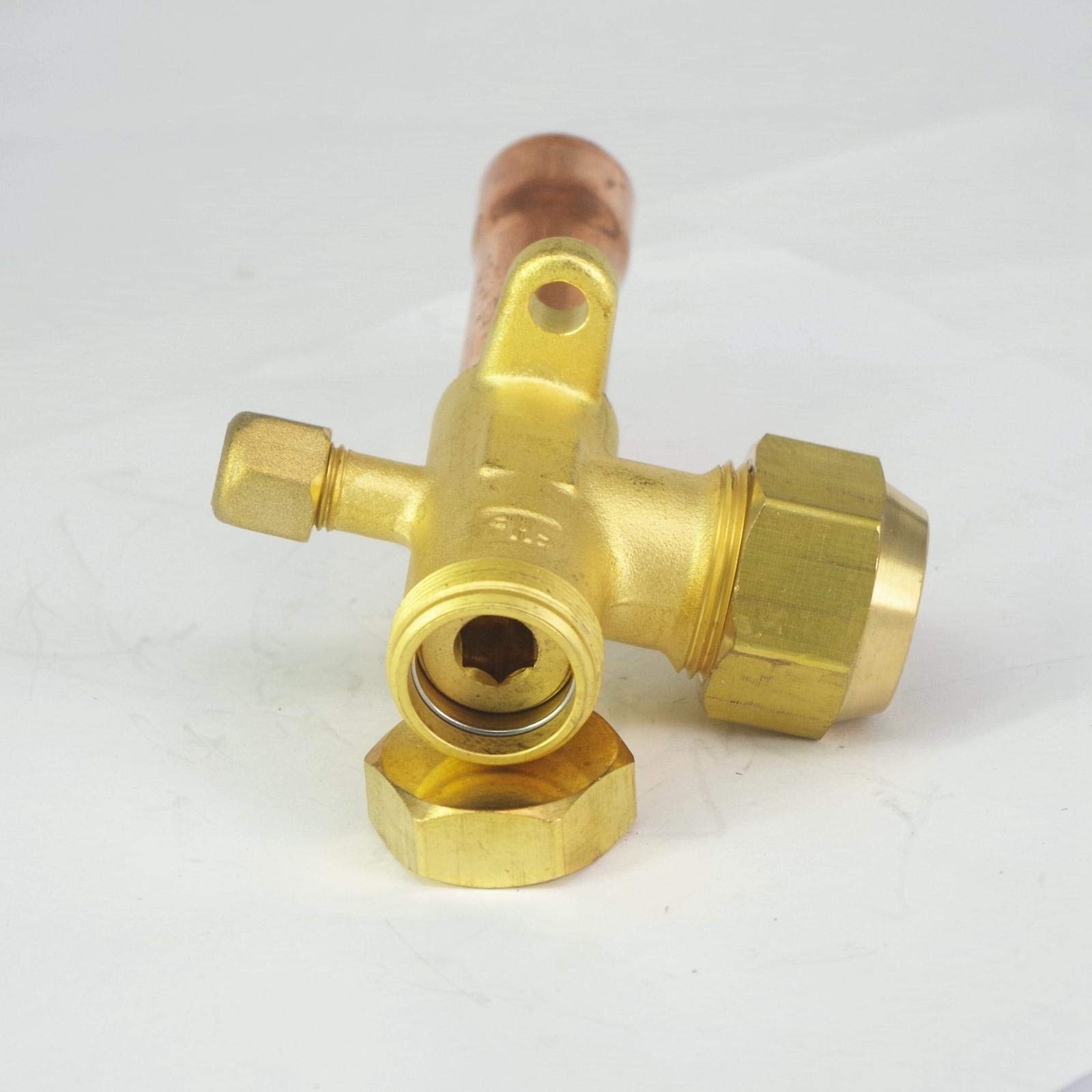 Fit 3/4" 19.02mm OD Copper Tube 3 Ways Air Conditioner Angle Stop Valve Fitting