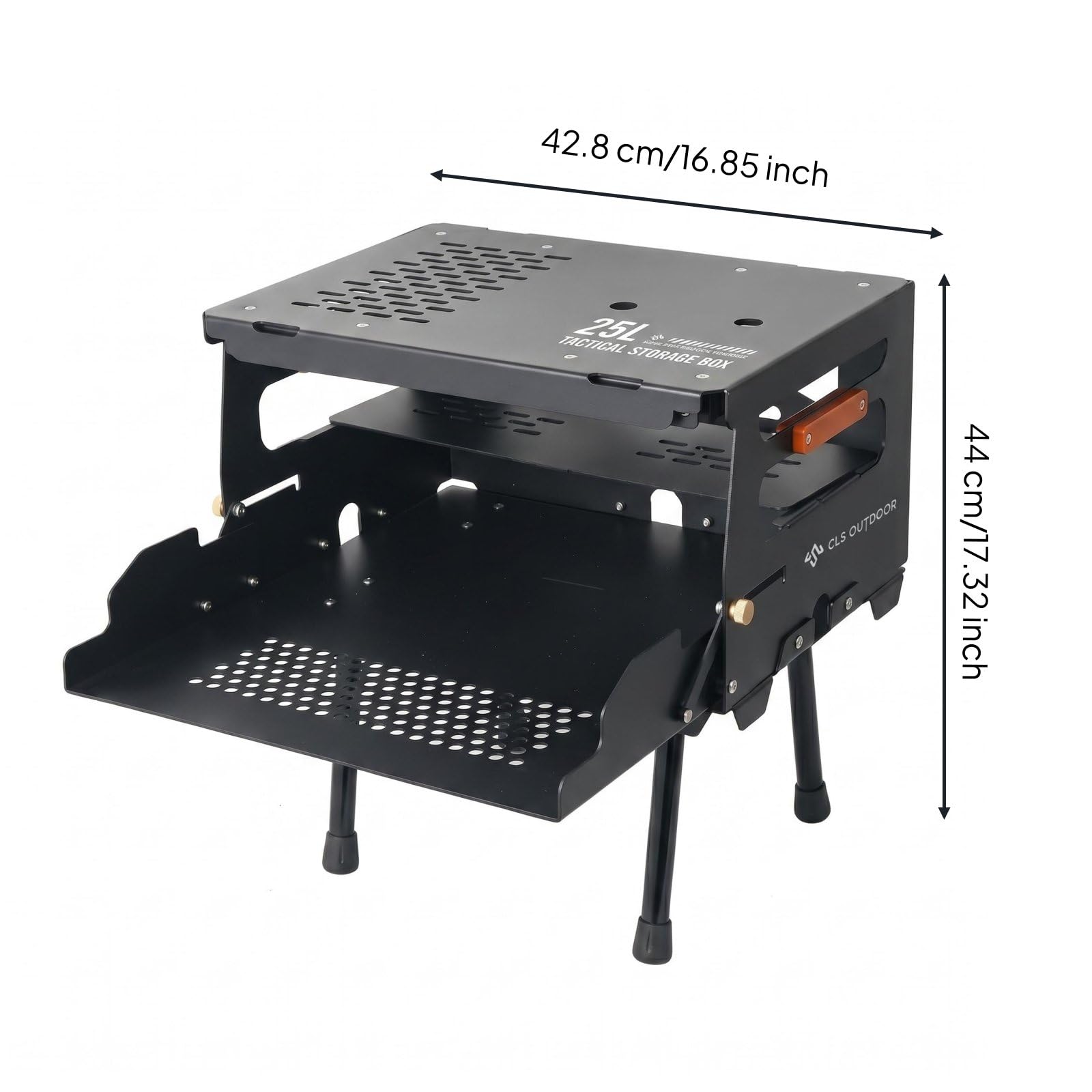 Contenedor de Almacenamiento Exterior Plegable Caja de Camping Organizador Portátil Mesa Estante de Aleación de Aluminio Adecuado para Camping Excursiones Fines de Semana en Carretera