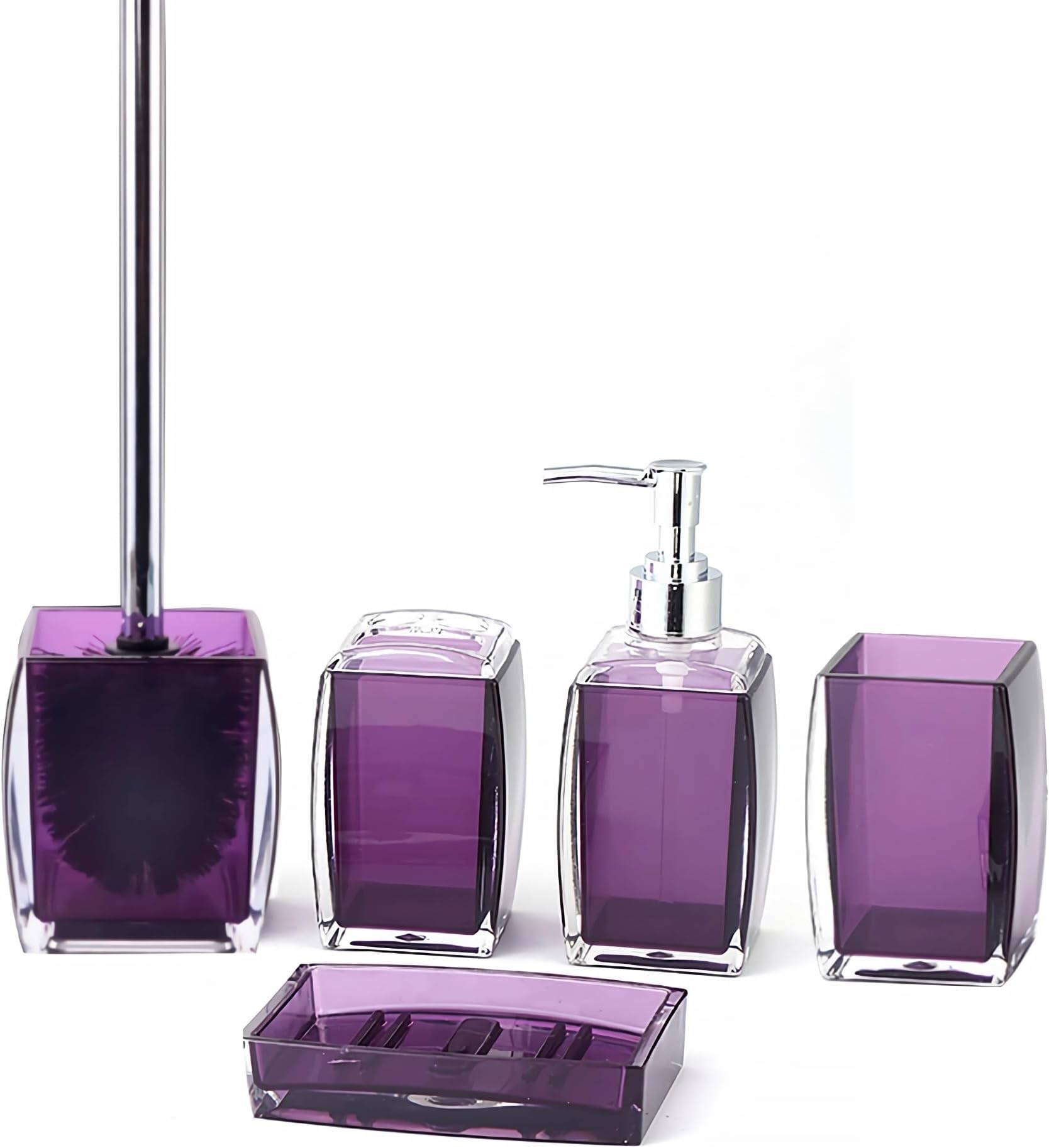 Amazon.com: Clear Acrylic Bathroom Accessories Set - Rust-Free ...