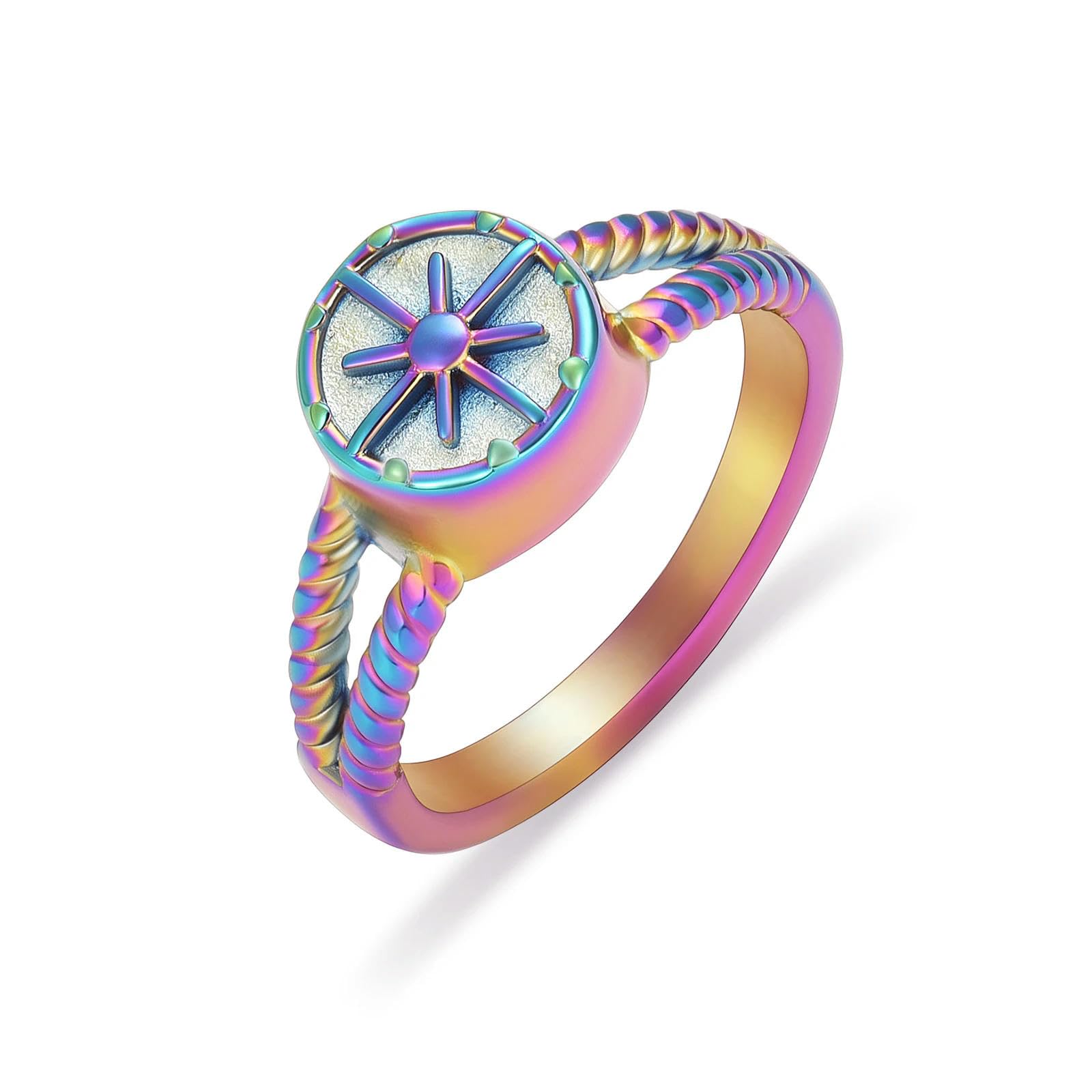 DOTUIARG Cremation Jewelry For Ashes Compass Urn Ring For Women Men Cremation Ring Holds Loved Ones Ashes Keepsake Urns Finger Rings