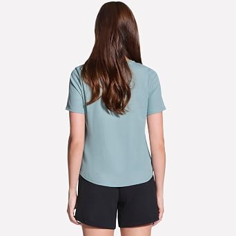Skechers Women's GO Walk Luxe Rib Tee, L, Desert Green
