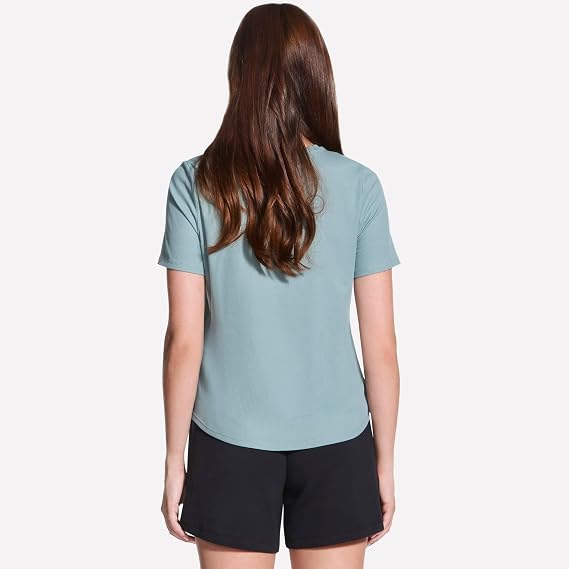 Skechers Women's GO Walk Luxe Rib Tee, L, Desert Green