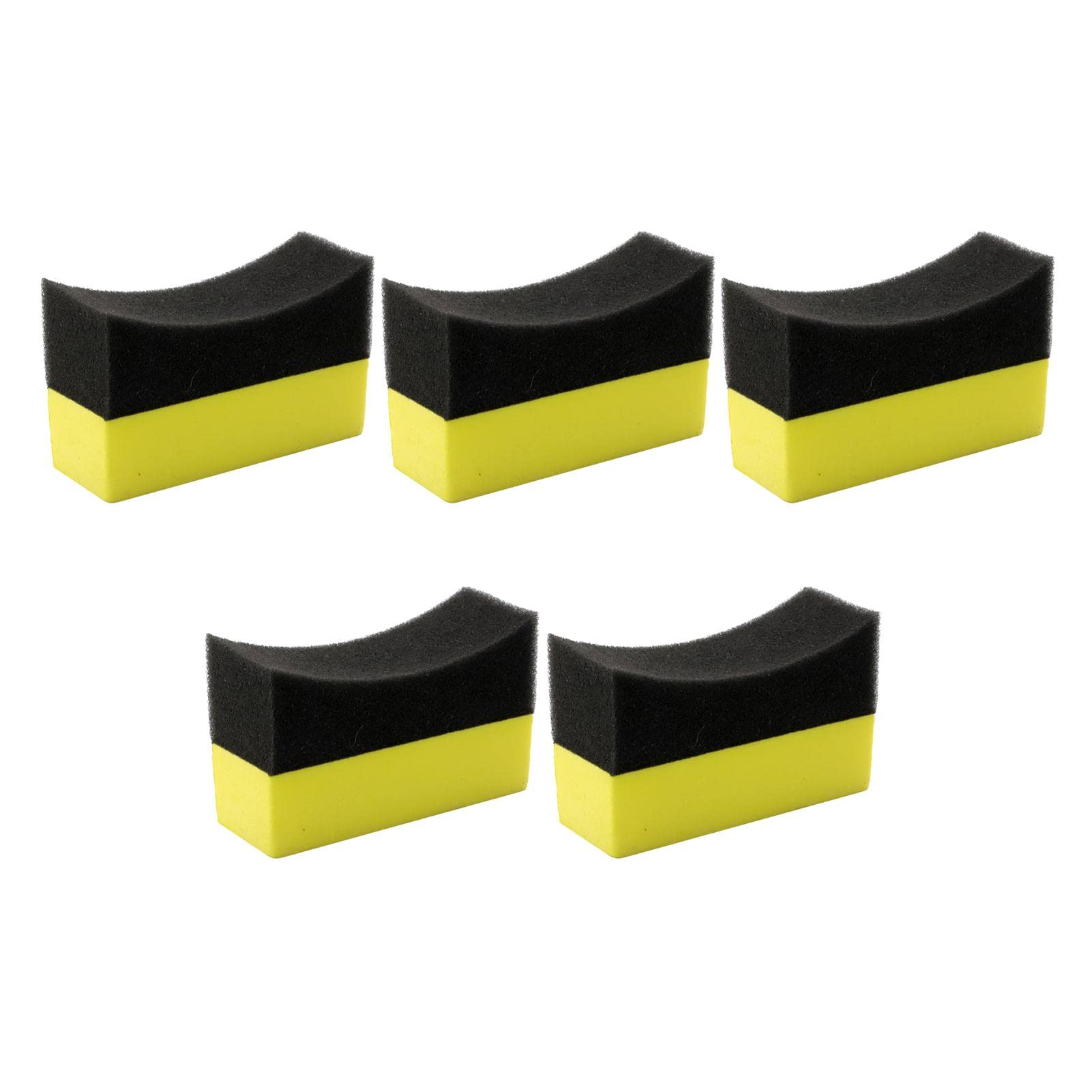 Éponge De Jante De Pneu - Outil Applicateur De Brillance De Pneu Incurvé, 5 Pièces De Chiffon De Lavage De Roue De Voiture | Applicateur De Soins De Pneu De Voiture Double