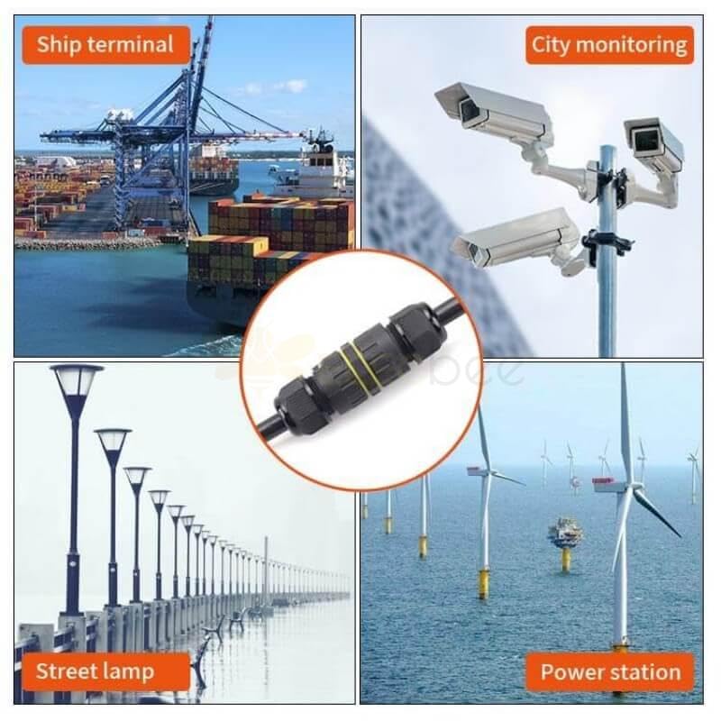 EW-M25 Quick Card 5 Pin Ip68 Wire Waterproof Connector Docking Cable Connector Outdoor Connector (for 10-14mm Cable)