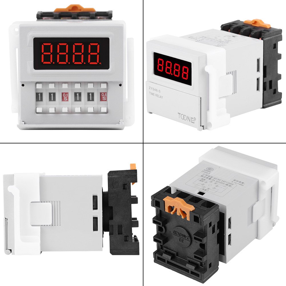 AC/DC Digital LED Time Delay Relay Switch 24240V Delay Timer Relay 0.1S99H ZYS48S Time Switch