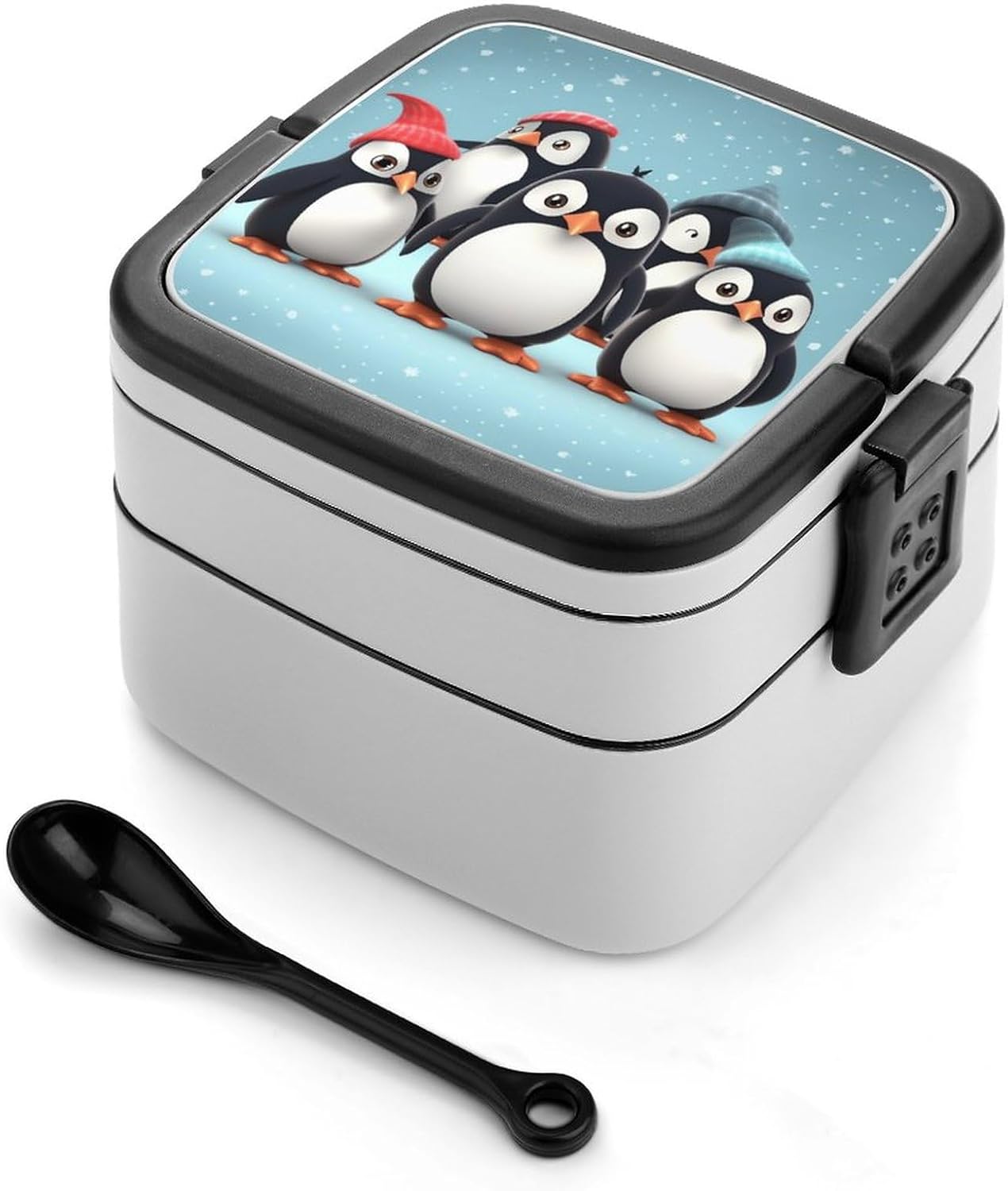 Adults Lunch Box Adult Bento Box Stackable Bento Box BPA-Free Cute Penguins Lunch Box Food Container Ideal for Meal Prep, Work, And On The Go