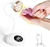 Lámpara UV para uñas AORAEM, LED con sensor automático, luz amarilla, cuello de cisne, lámpara de curado rápido | 36W (395nm+405nm), 4 temporizadores para uñas de gel, recargable 2500mAh, para manicura DIY en casa o salón 1