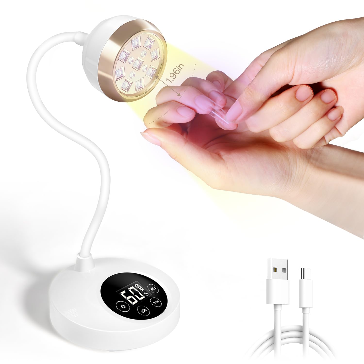 AORAEM UV Nail Lamp, Yellow Light Flash Cure Lamp for Gel Nails & Press-Ons