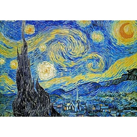 Mini Puzzles Adults 1000 Pieces The Starry Night Micro Puzzles Adults 1000 Pieces Van Gogh Oil Painting Puzzle 1000 Pieces Hard Jigsaw Puzzles 1000 Pieces Adults 1000 Piece Small Puzzles Cover