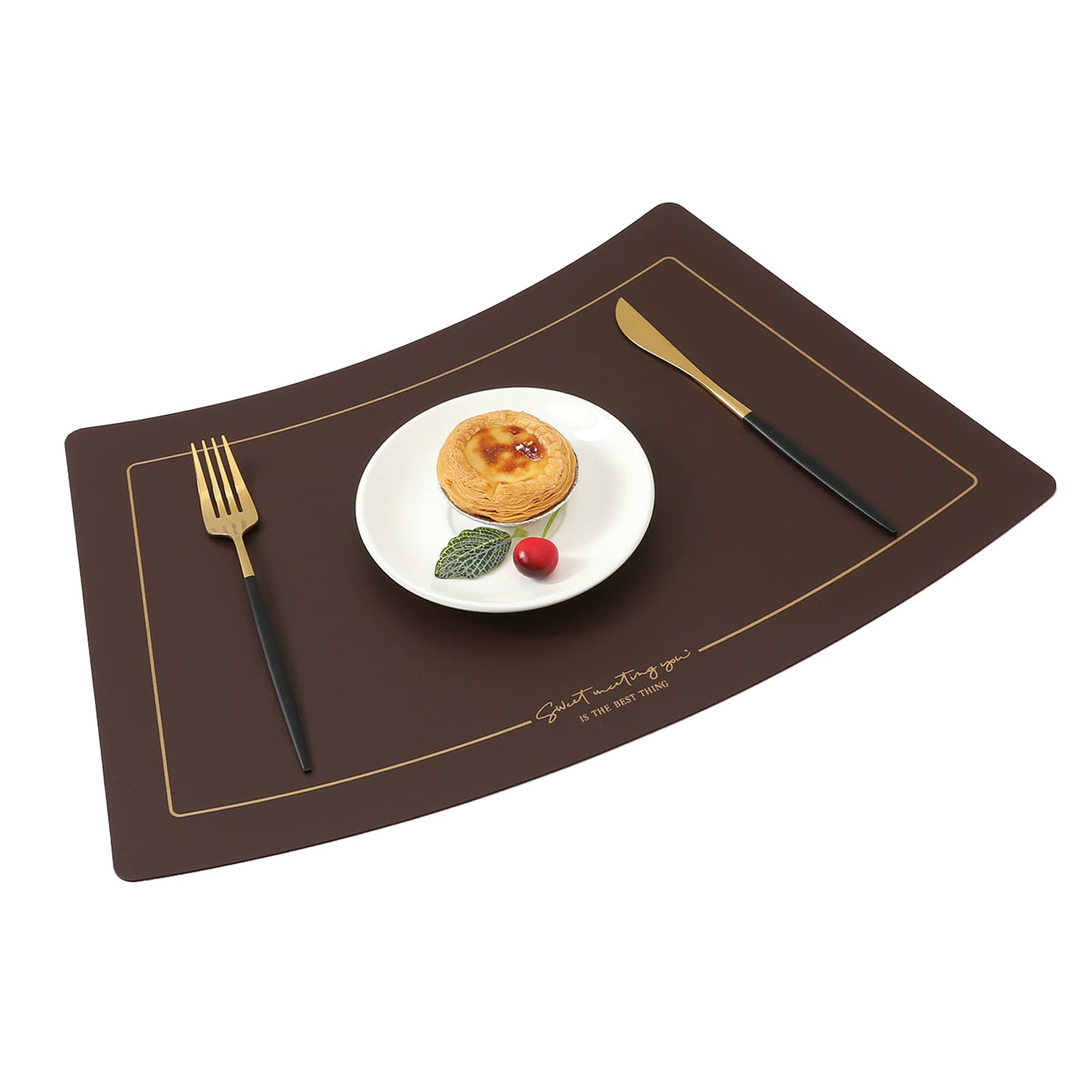 Sets de table anti-tache en cuir gris lavable pour protéger la table de salle à manger