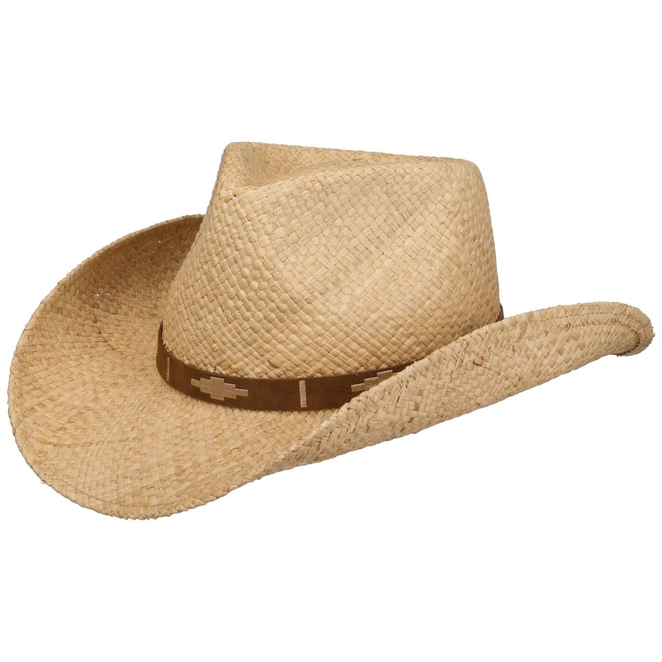 Stetson Women's Nature Chestercole Cowboy Hat Raffia Straw Leather Band Unisex Spring Summer
